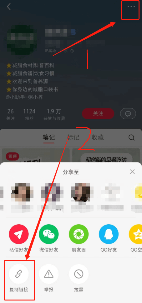 小红书博主达人账号主页